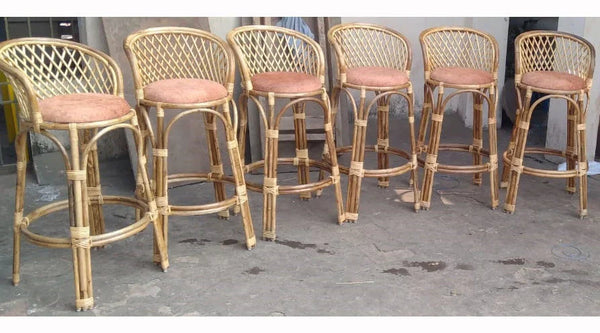 Bamboo Cane Bar Chairs