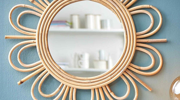 Bamboo Cane Wall Mirror - swadeshibamboo