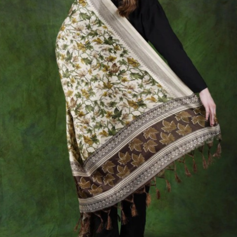 Block print Bamboo Art Silk Women's Printed Dupatta