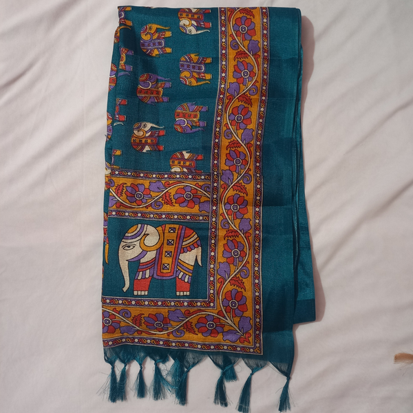 Block print Handloom Art Silk Dupatta I Women's Printed Dupatta