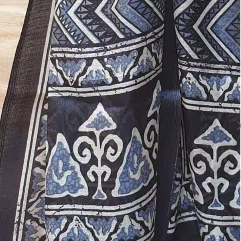 Block print Art Silk Dupatta