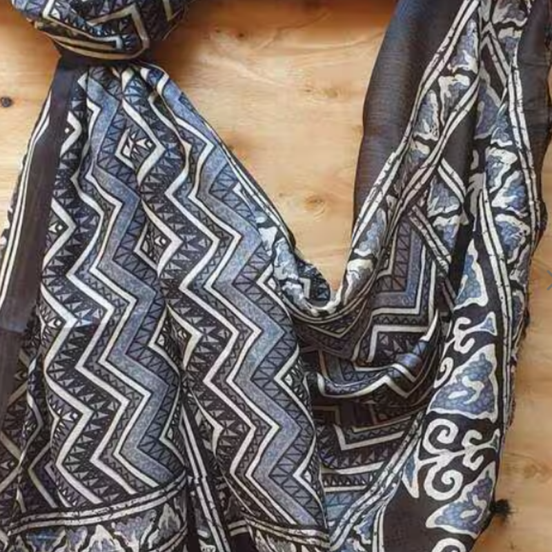 Block print Art Silk Dupatta