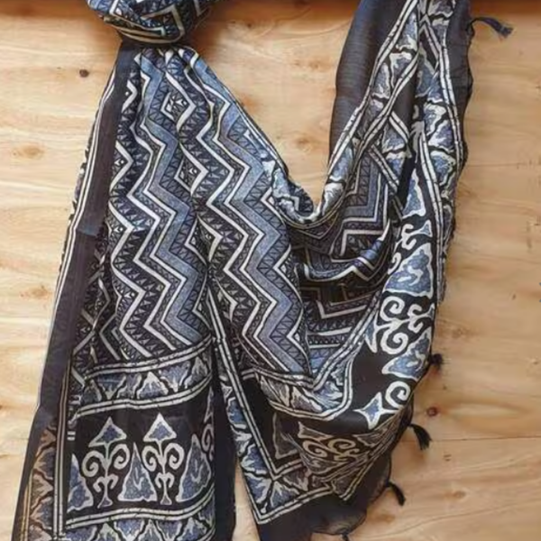 Block print Art Silk Dupatta