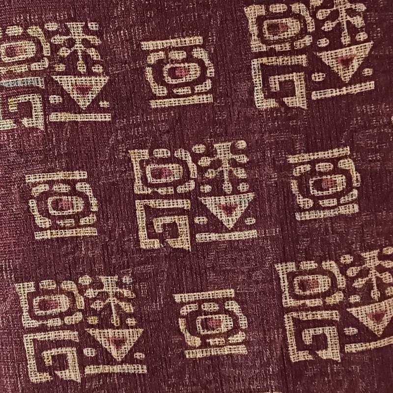 Handloom Khadi Cotton Saree Block print with Plain Blouse (Maroon)