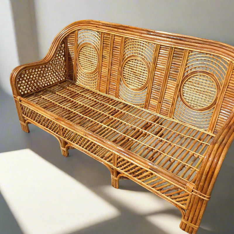5 Seater Bamboo Cane Sofa Set with Table For Home, Office and Garden