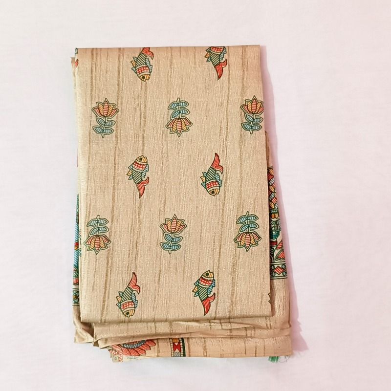Block print Handloom Art Silk Dupatta (Golden) I Women's Printed Dupatta