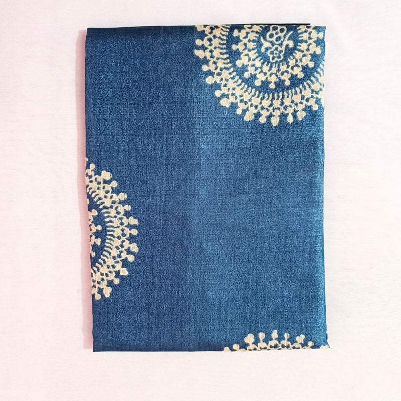 Block print Handloom Art Silk Dupatta (Blue) I Women's Printed Dupatta