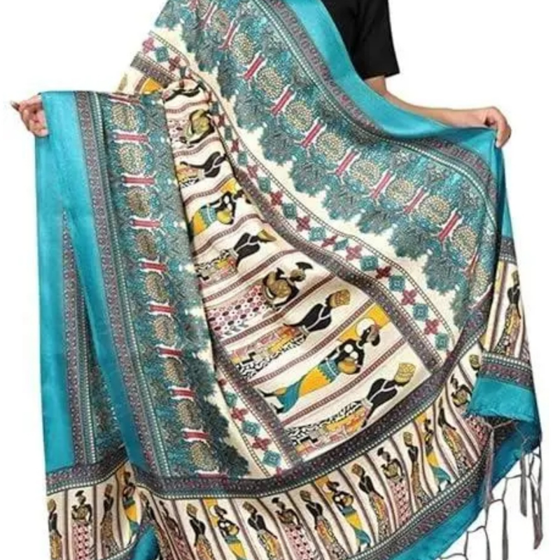 Block print Handloom Art Silk Dupatta I Women's Printed Dupatta