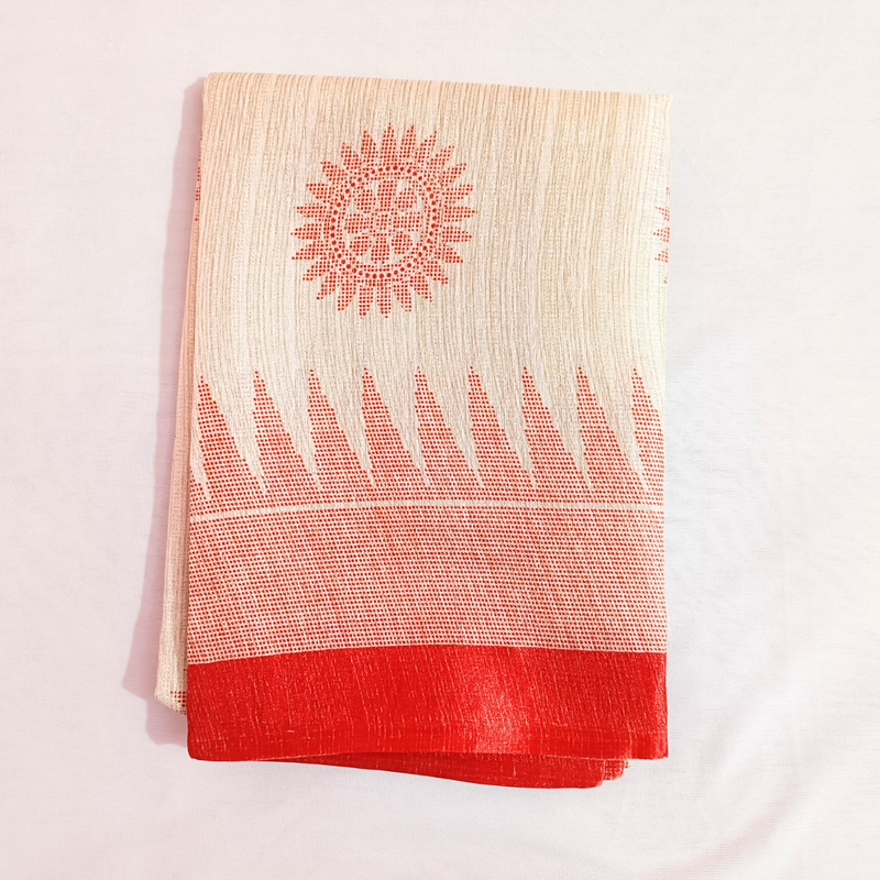 Block print Bamboo Art Silk Dupatta(Red) I Women's Printed Dupatta