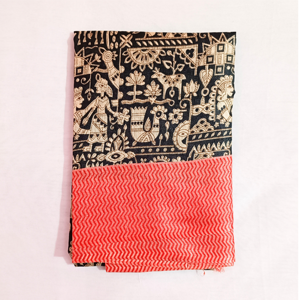 Block print Bamboo Art Silk Dupatta(Black) I Women's Printed Dupatta