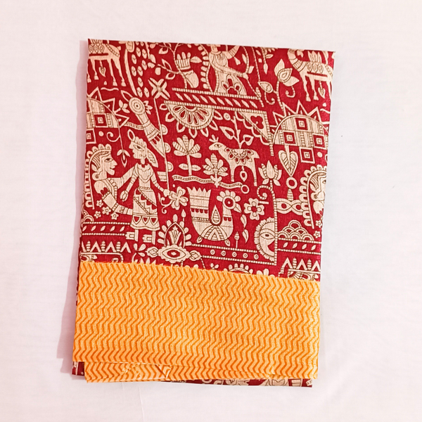 Block print Bamboo Art Silk Dupatta(Red) I Women's Printed Dupatta
