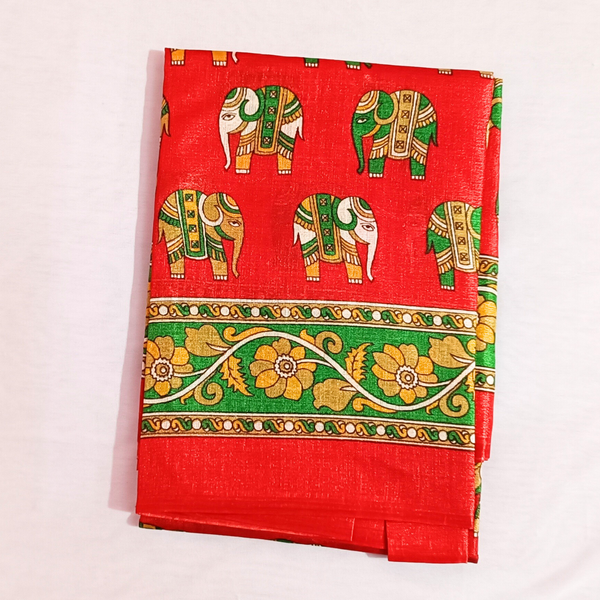 Block print Handloom Art Silk Dupatta (Red) I Women's Printed Dupatta