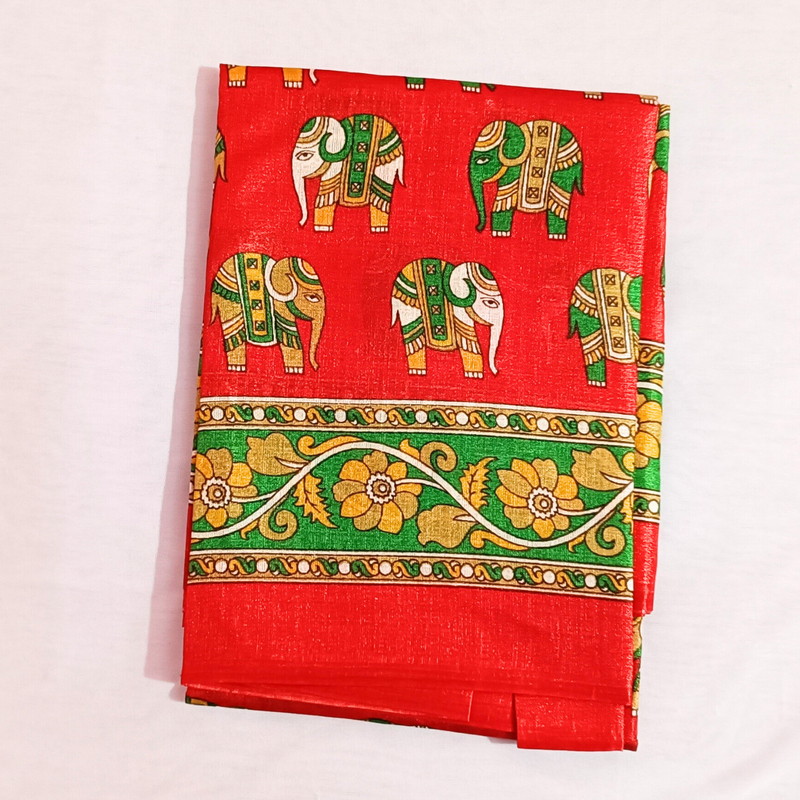 Block print Handloom Art Silk Dupatta (Red) I Women's Printed Dupatta