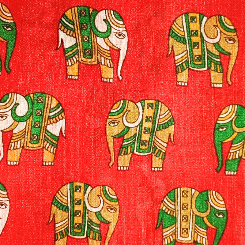 Block print Handloom Art Silk Dupatta (Red) I Women's Printed Dupatta