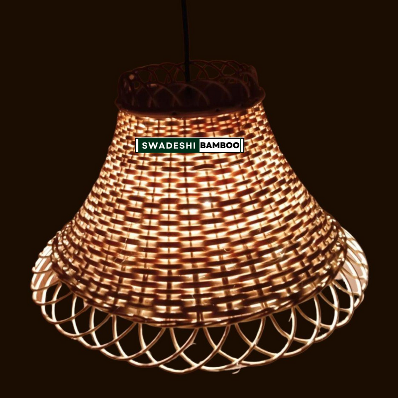 Bamboo Cane Hanging Bell Shaped Lamp Shade