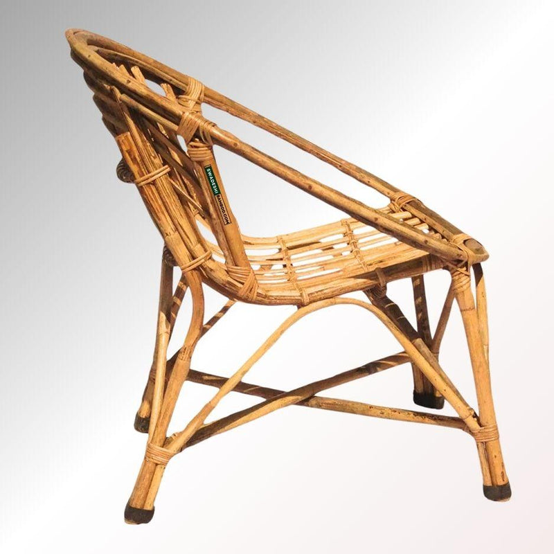 Swadeshi Bamboo Cane Rattan Circle Designer Chair for Home, Office, Restaurant