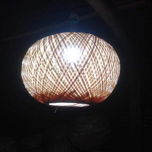 Bamboo Hanging Lamp Shade | Round Shaped | Set of 2