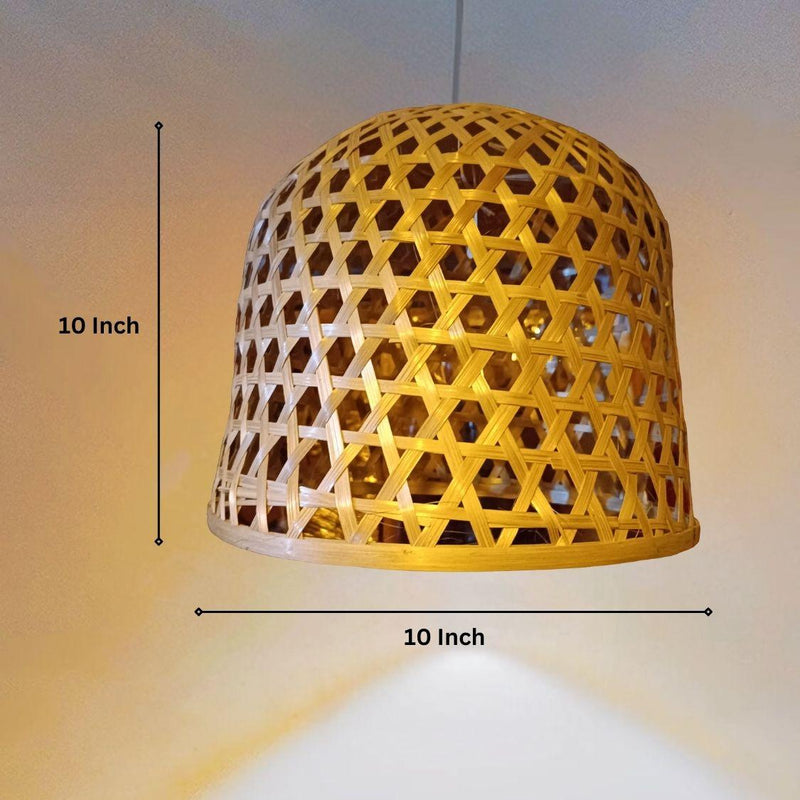 Bamboo Hanging Lamp Shade for Home balcony decoration Bell Shaped