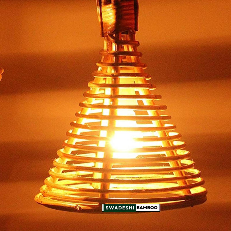 Cane Bell Shaped Lamp Shade