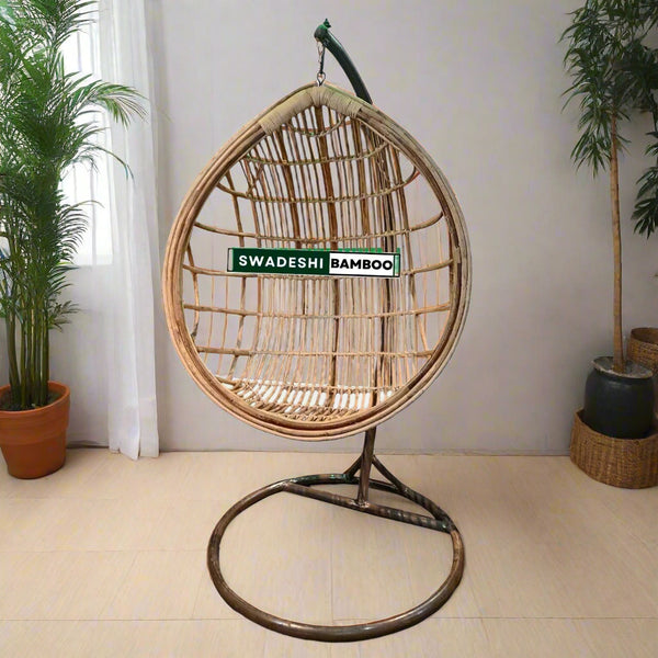 Cane Rattan Bamboo Swing Chair for Indoor, Outdoor, Home, Patio, Yard, Balcony and Garden