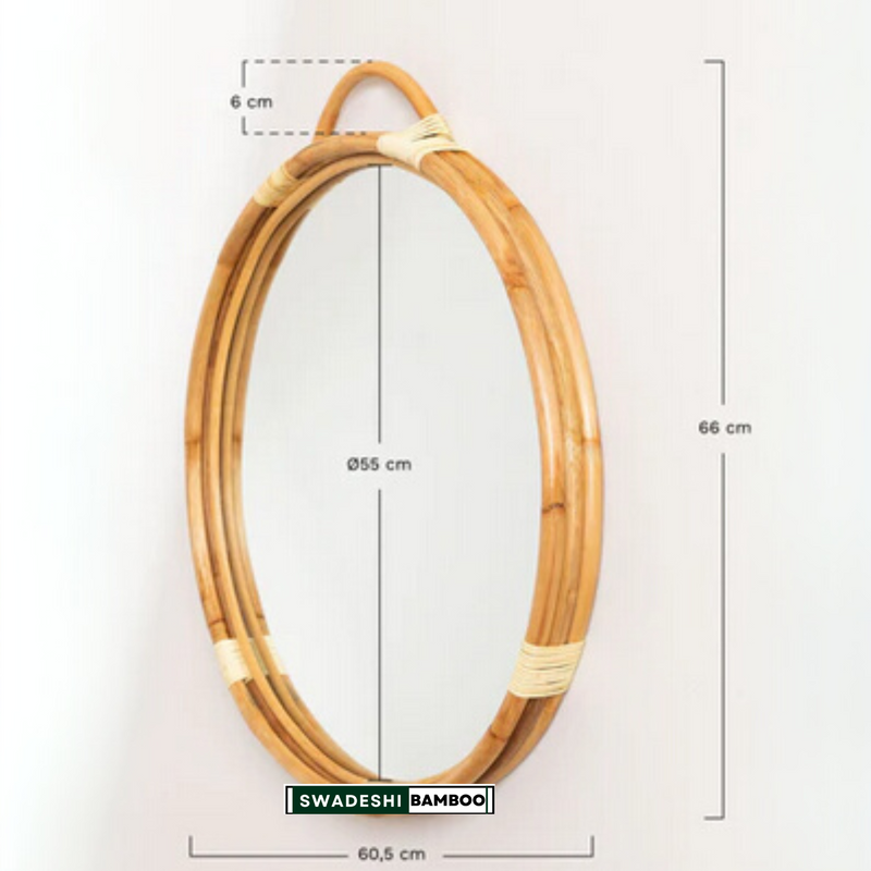 Cane rattan mirror