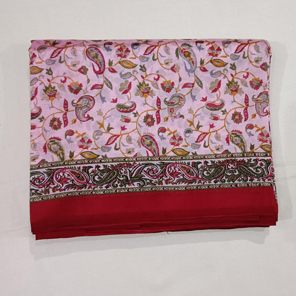 Handloom Women's Pink color Khadi Saree With Blouse