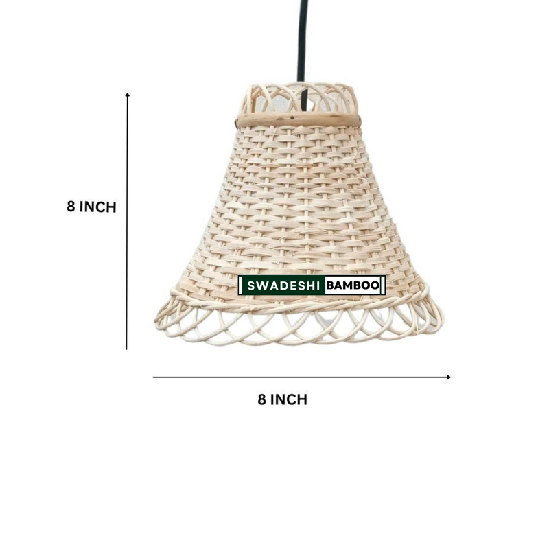 Handwoven Bamboo Cane Hanging Bell Shaped Lamp Shade