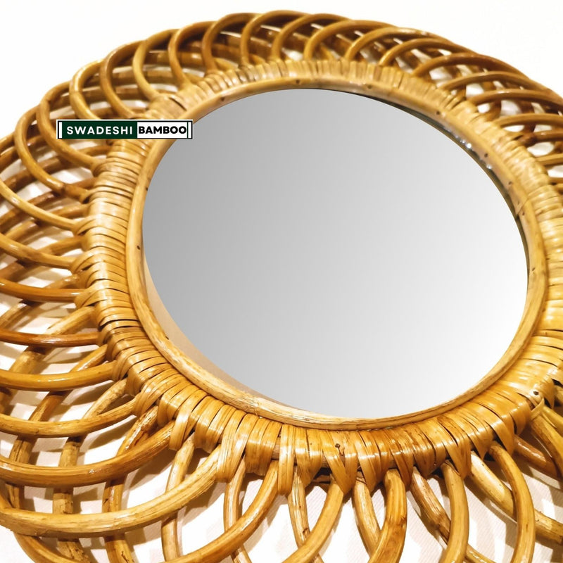 Oval shaped Wicker Mirror