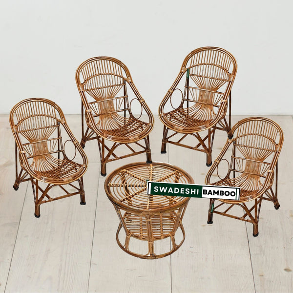 Queen Chair for Home, Office, Restaurant, Hotel, Garden & Balcony (Set of 4 chair with table)