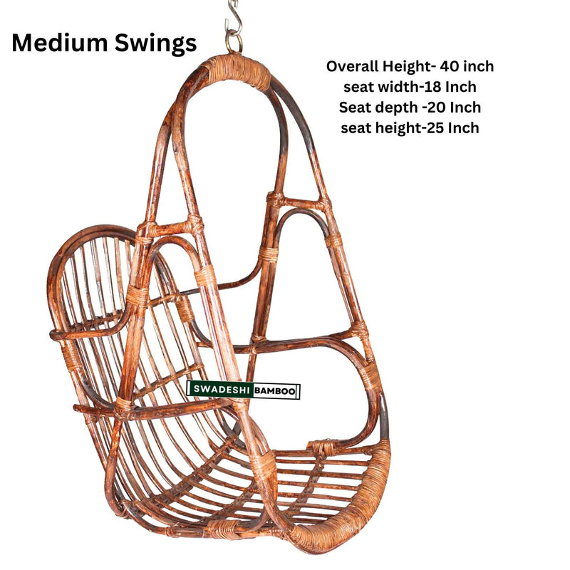 Indoor and Outdoor Bamboo Cane Jhula for Balcony | Size- Medium