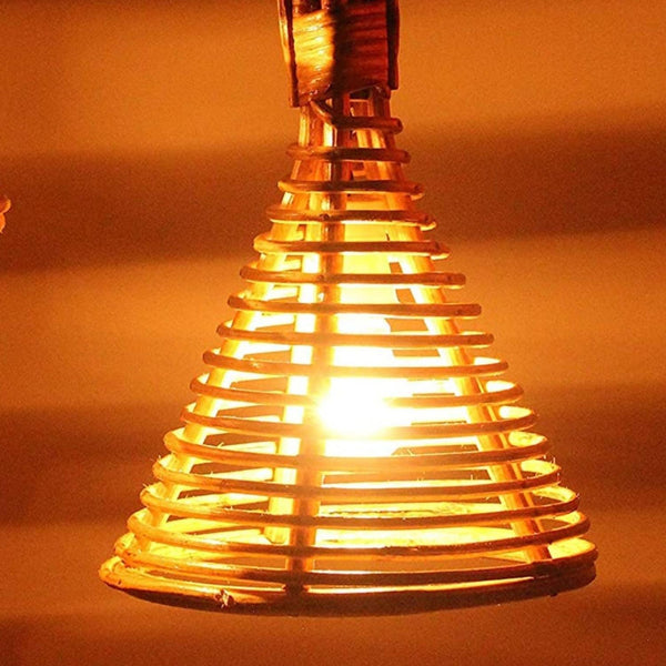 cane bell shaped lamp