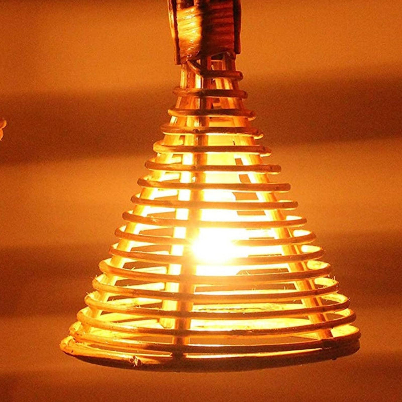 cane bell shaped lamp