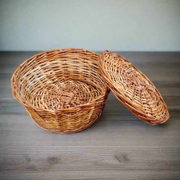 Handwoven Bamboo Wicker Roti Storage Basket - swadeshibamboo