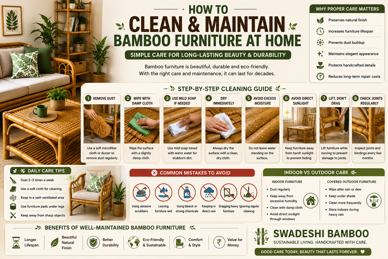 How to Clean and Maintain Bamboo Furniture at Home