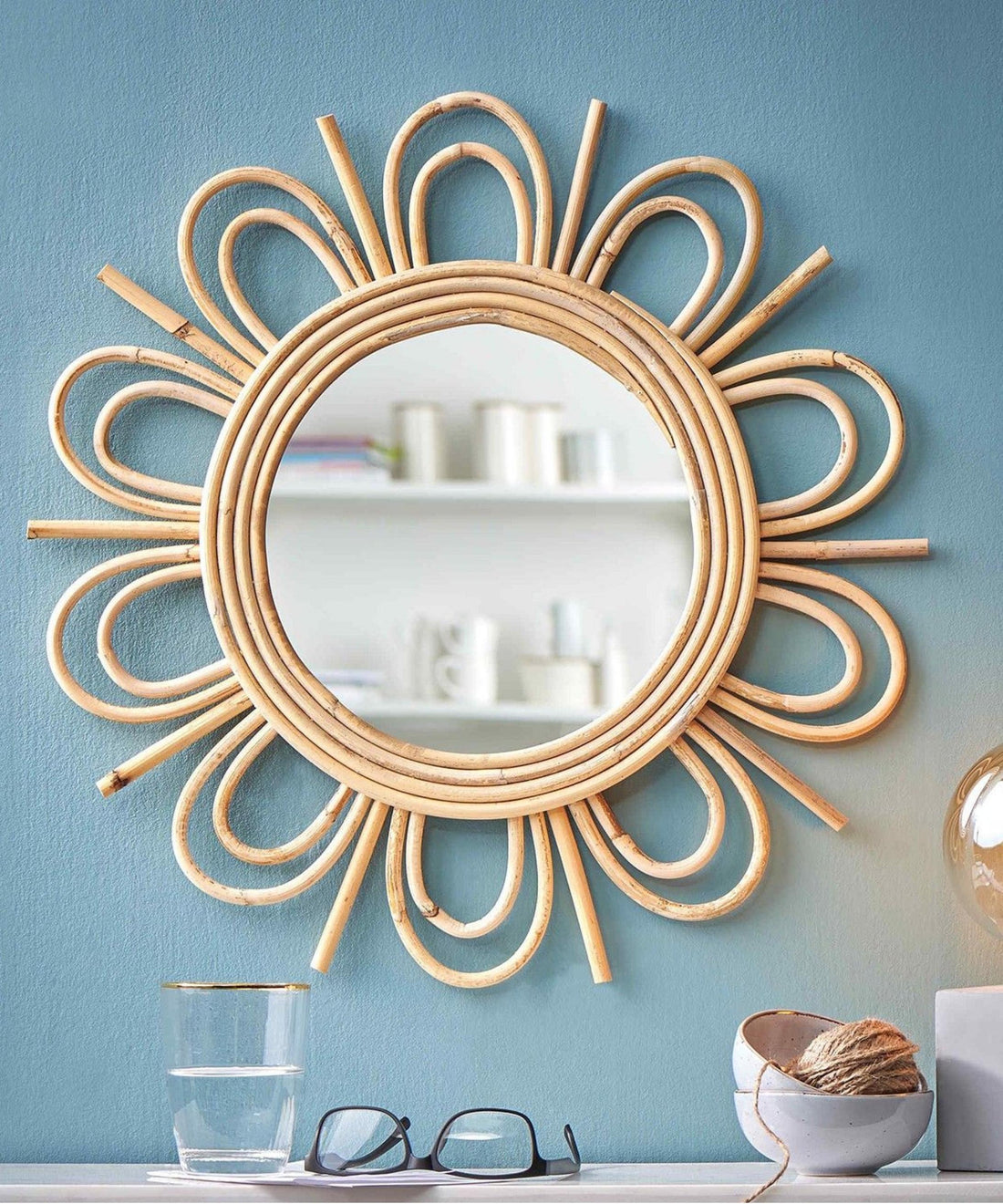 Bamboo Cane Wall Mirror - swadeshibamboo