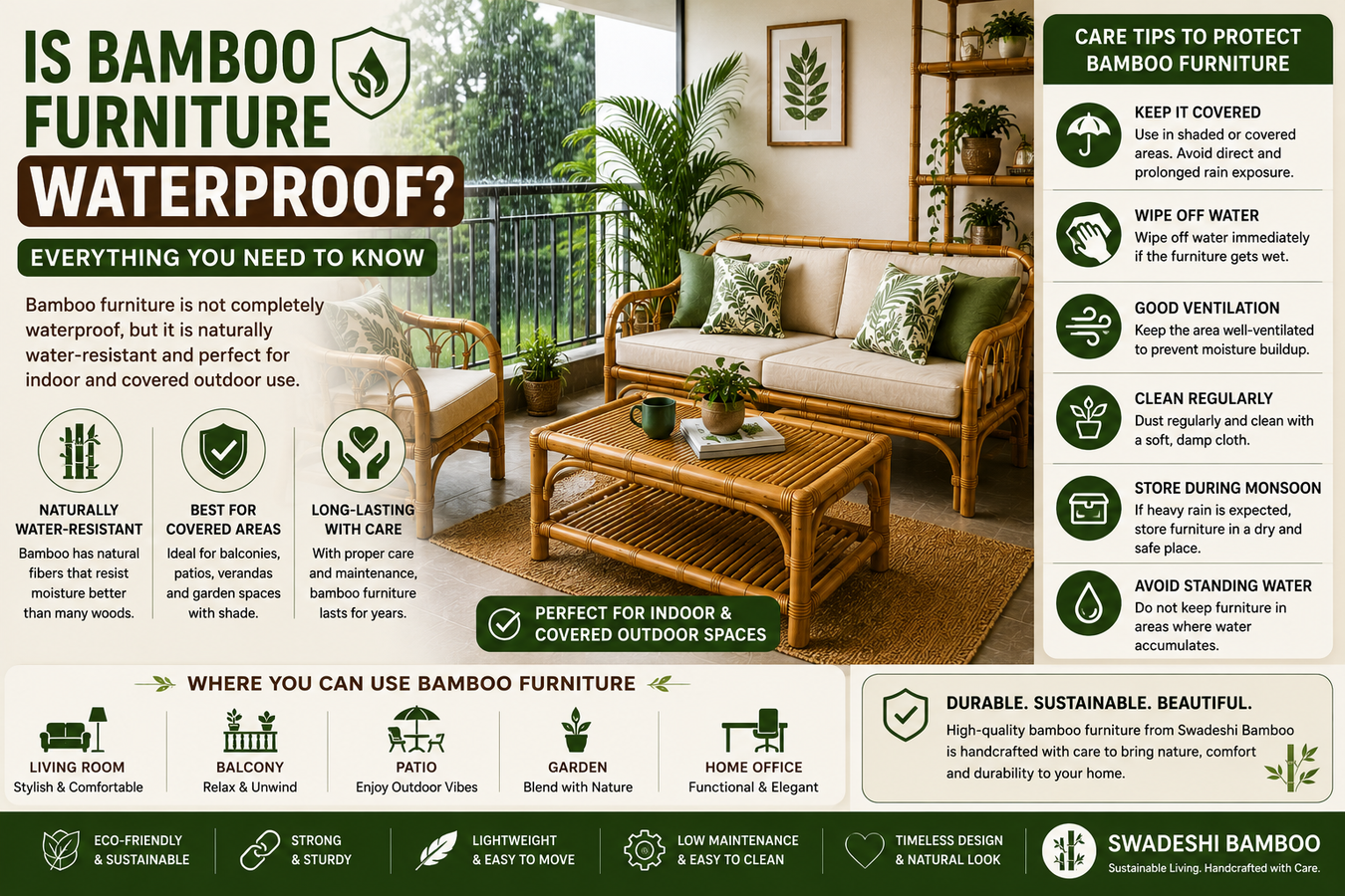 Is Bamboo Furniture Waterproof? Everything You Need to Know