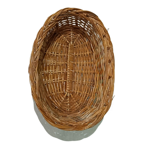 Set of 1 Oval Shaped Bamboo Multipurpose Handmade Basket (11