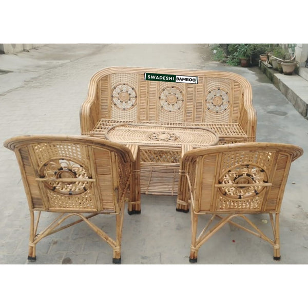 Bamboo 5 Seater Designer Sofa Set with table For Home, Living Room, Garden