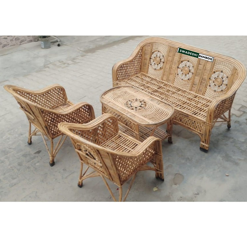 Bamboo 5 Seater Designer Sofa Set with table For Home, Living Room, Garden