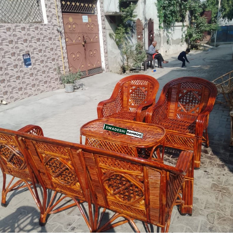 Bamboo Sofa Set with Table for Home and Garden