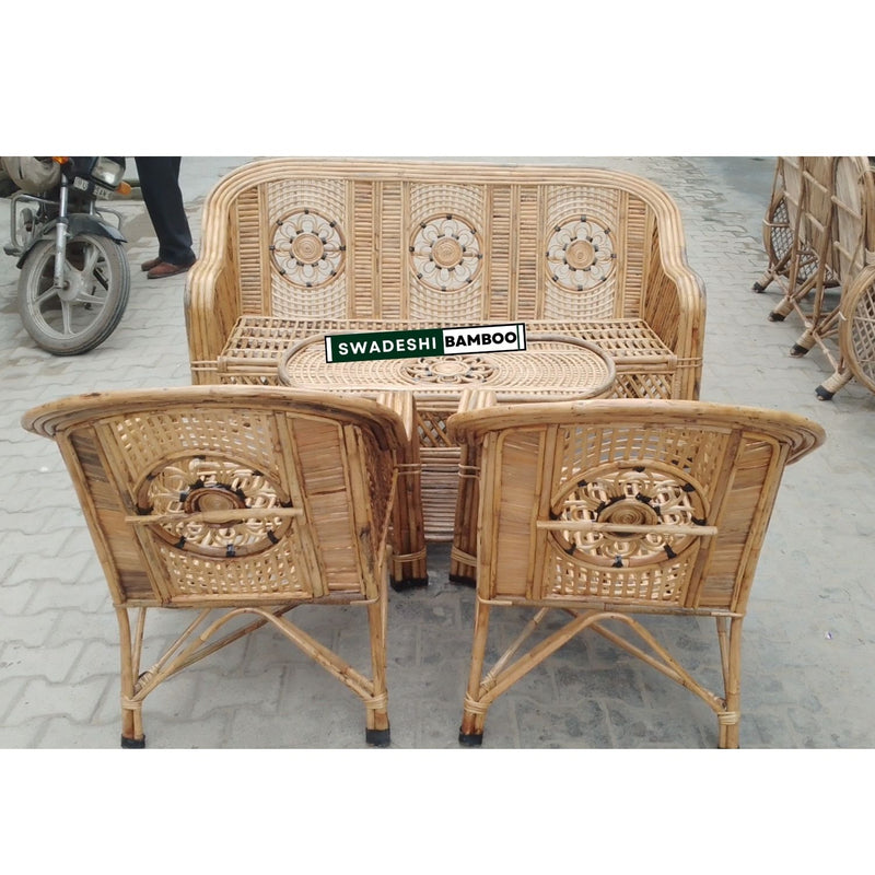 Bamboo 5 Seater Designer Sofa Set with table For Home, Living Room, Garden