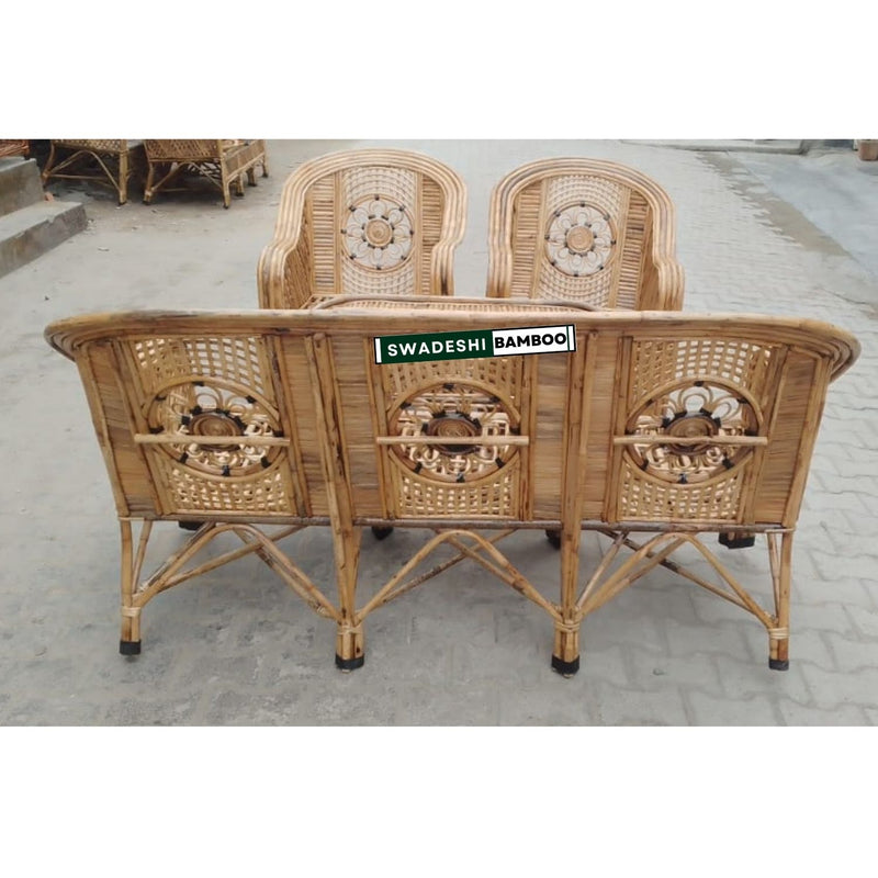 Bamboo 5 Seater Designer Sofa Set with table For Home, Living Room, Garden