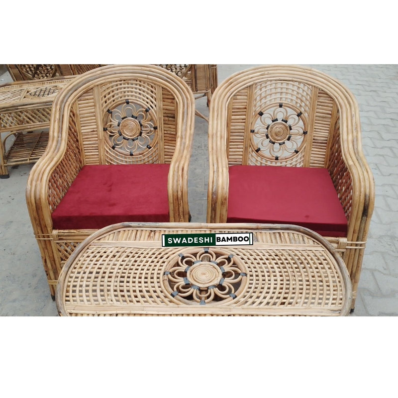 Bamboo 5 Seater Designer Sofa Set with table For Home, Living Room, Garden