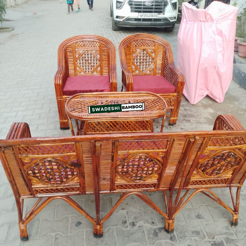 Bamboo Sofa Set with Table for Home and Garden