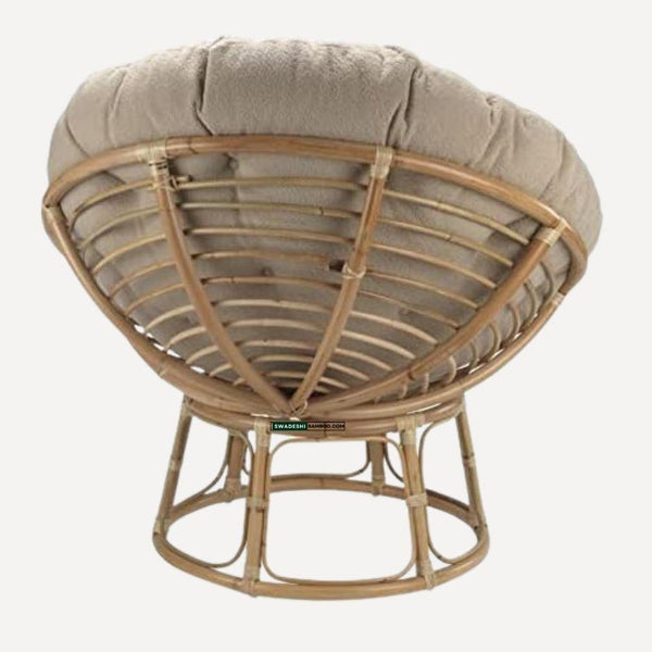 Swadeshi Bamboo Cane Rattan Bamboo Papasan Chair for Home, Office, Garden & Balcony (Set of 1) - swadeshibamboo