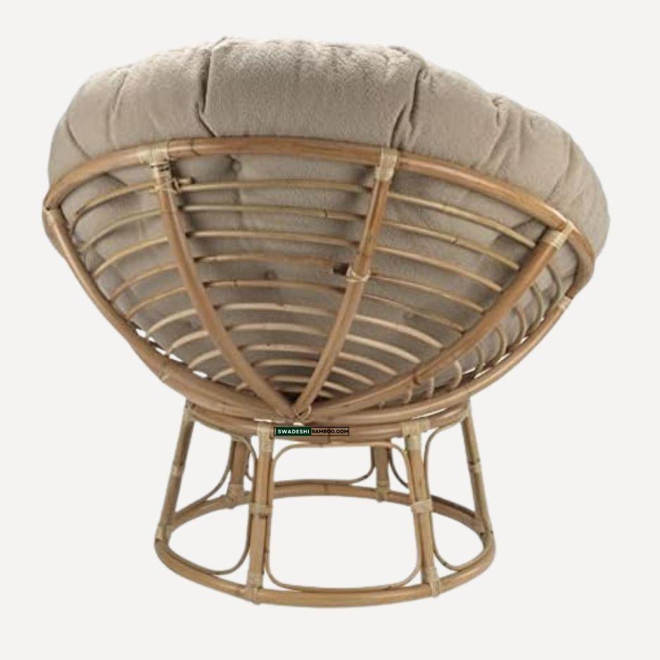 Swadeshi Bamboo Cane Rattan Bamboo Papasan Chair for Home, Office, Garden & Balcony (Set of 1) - swadeshibamboo