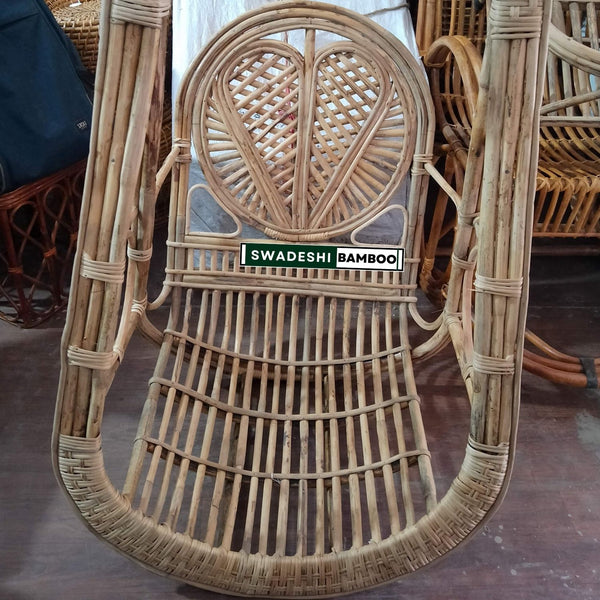 Swadeshi Bamboo Cane big Swing Jhula| Indoor and Outdoor swing | Rattan Cane Jhula for Balcony, Patio, Livingroom, Cafe