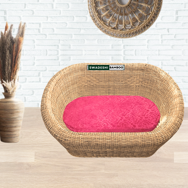 Bamboo Sofa 2 Seater Weaving Couch for Home office Balcony & Garden, Reception, Hotel & Resort