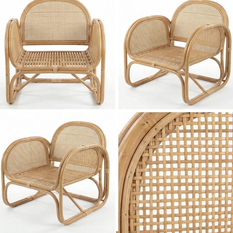 Bamboo Cane Chair | Natural Rattan for Indoor & Outdoor