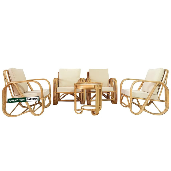 Bamboo Sofa Set with Coffee Tea Table for Living Room (2+1+1)